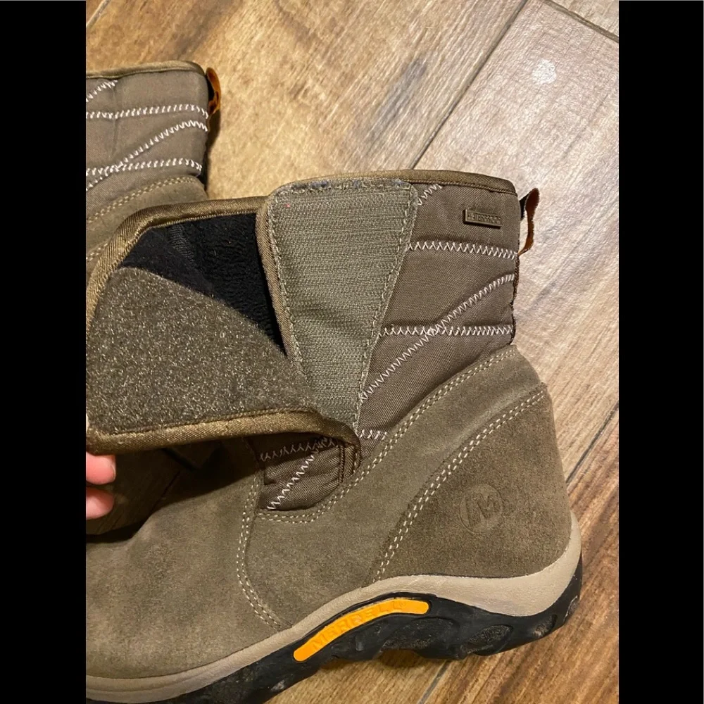 EUC Merrell Kids/Womens Jungle Moc Opti Warm Waterproof Boots SZ 3 Little Kids
